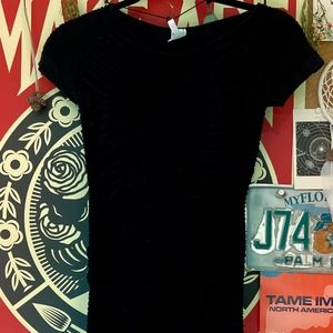 Tight black mini dress